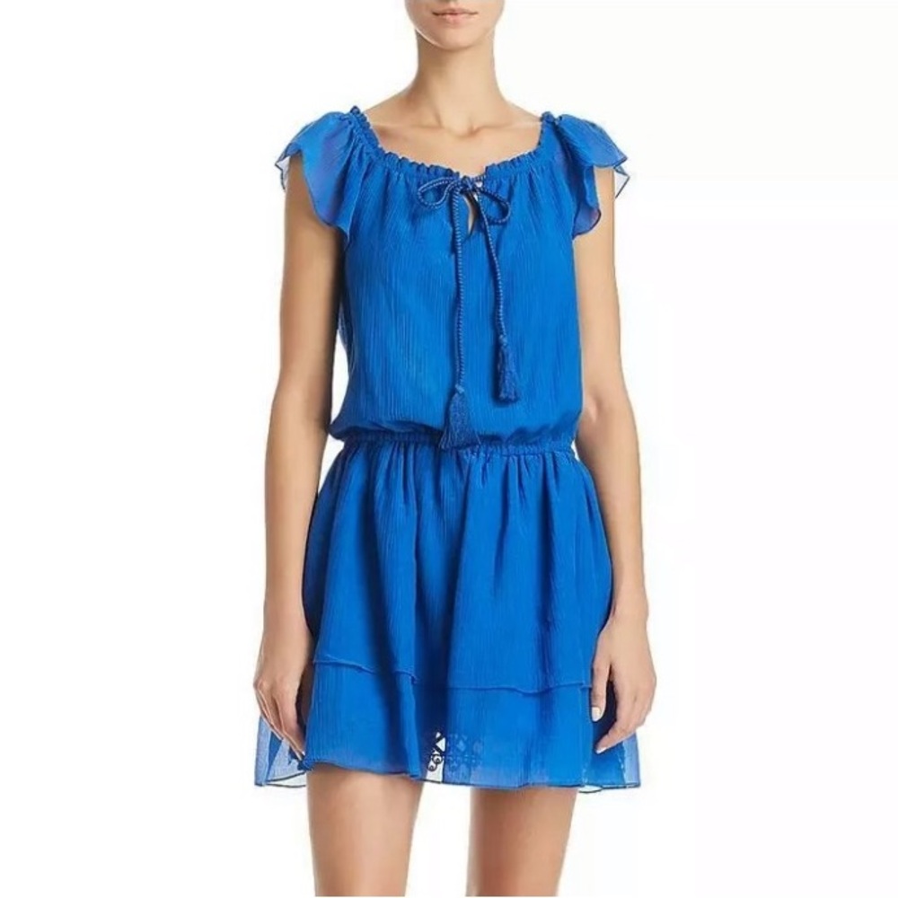 Kobi Halperin Flutter Sleeve Mini Dress – Blue – Size S